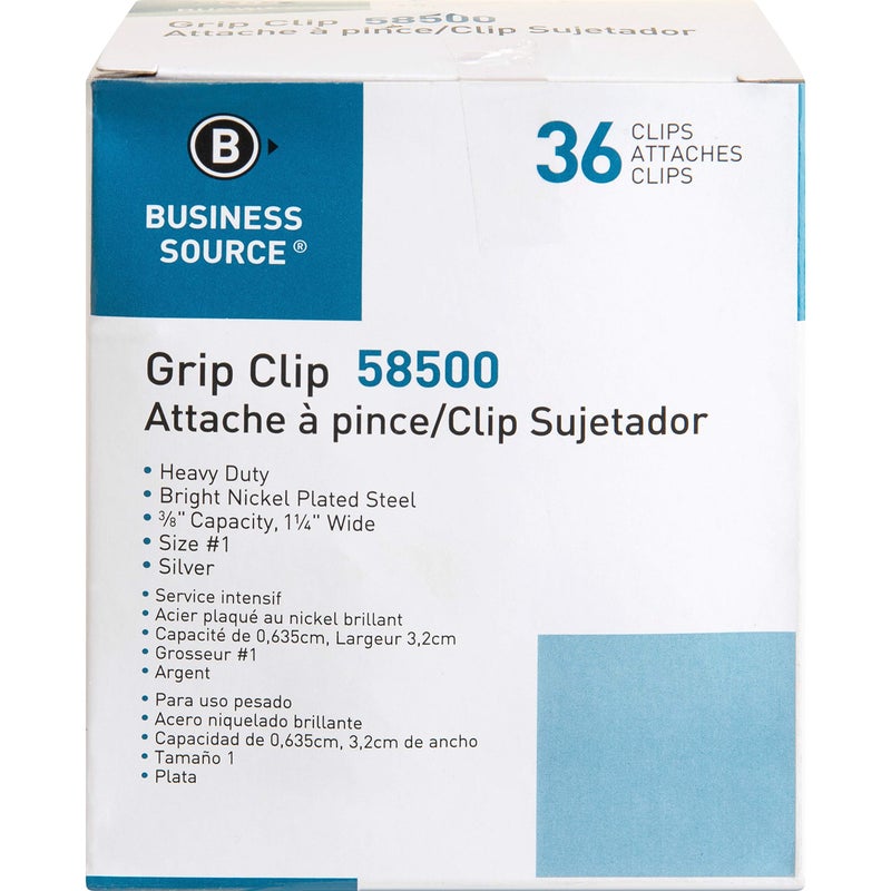Business Source Bulldog Clip, Silver (58500) - Image 2